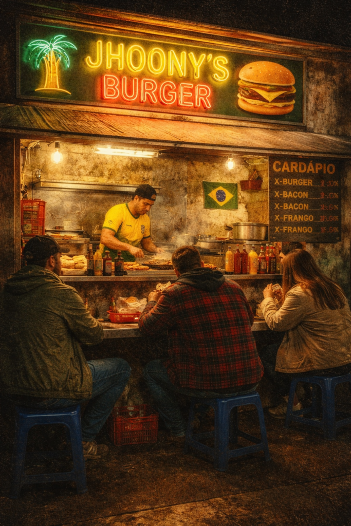People enjoying a burger joint without being rushed