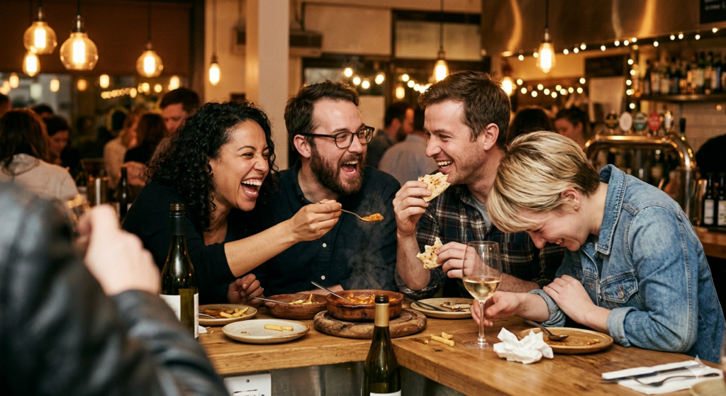 People sharing food proving that comfort food is more than food